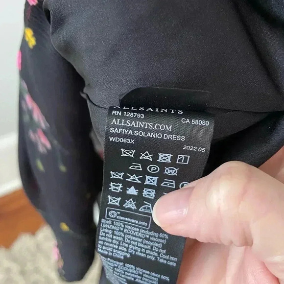 NEW All Saints Safiya Solanio Ruched Maxi Dress size US 4 - Picture 10 of 14